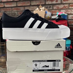 Women’s Adidas Bravada 2.0 Platform Sneakers Core Black Cloud White